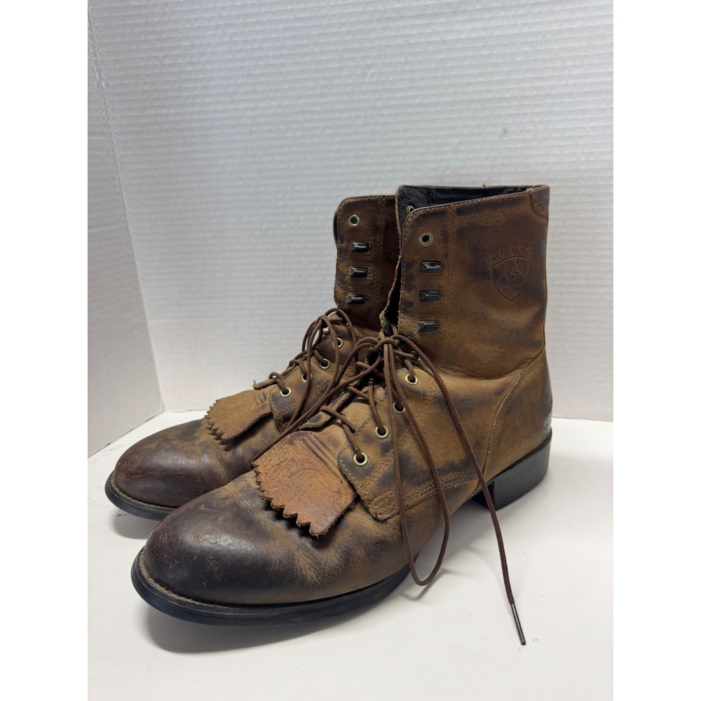 Ariat Heritage Lacer Brown Leather Western Work Boots 32527 Mens 12 EE
